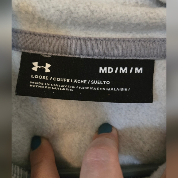 Under Armour Gray Hoodie Size Medium - Picture 5 of 5